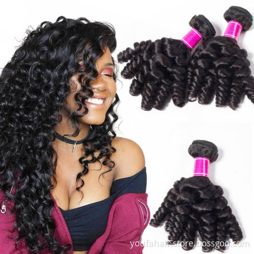 Double Drawn Virgin Cuticle Aligned Funmi Curl Pissy Curl Pixie Curly Egg Curl Magic bouncy Curl Brazilian Human Hair Bundles